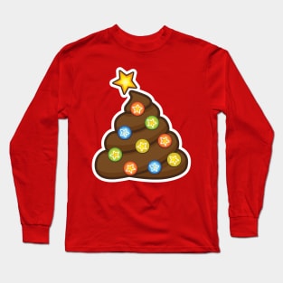 Poop Emoji Christmas Tree Long Sleeve T-Shirt